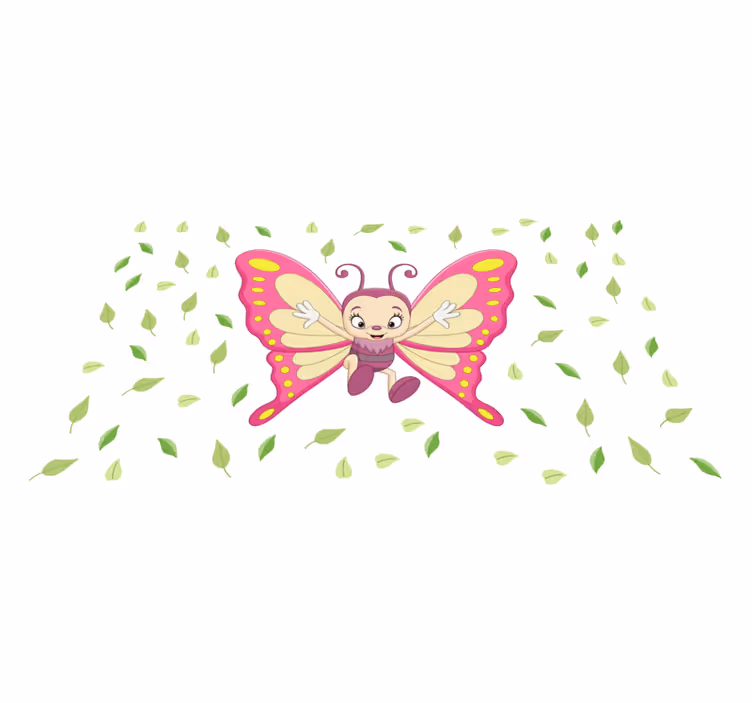 Alfombra vinílica infantil figura de mariposa vibrante - TenVinilo
