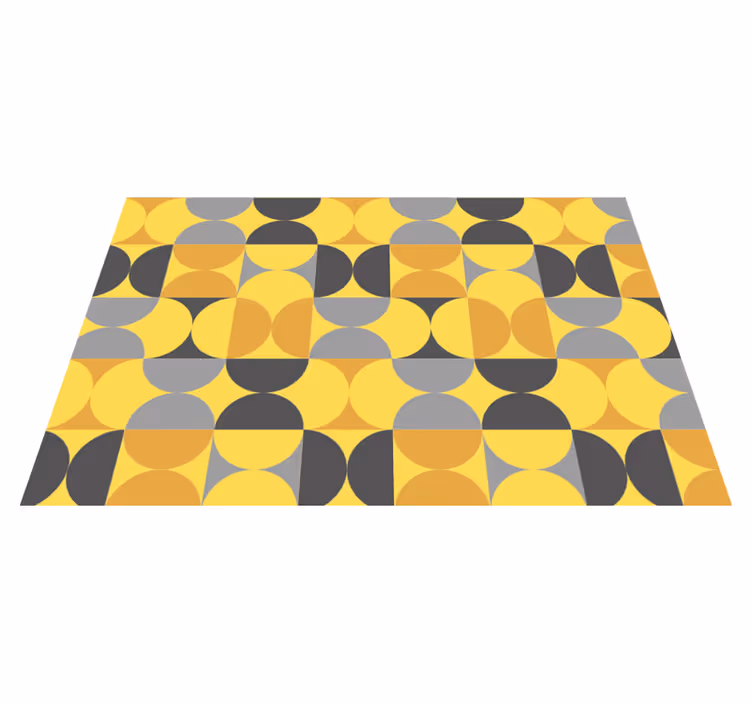 Alfombra vinílica geométrica juego de patrones circulares - TenVinilo
