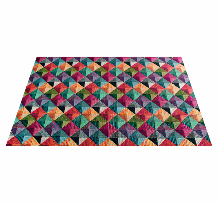 Alfombra vinílica geométrica composición animada - TenVinilo