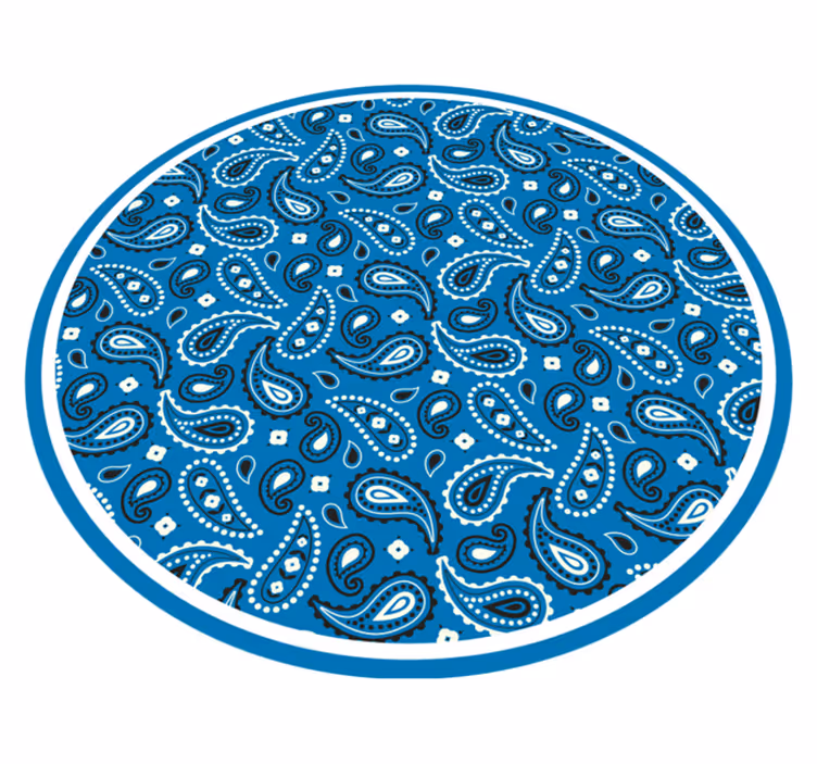 Alfombra vinílica dormitorio Patrón de bandana boho azul oscuro - TenVinilo