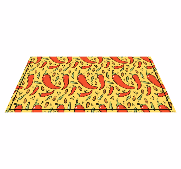 Alfombra vinilo cocina Ají rojo y verde - TenVinilo