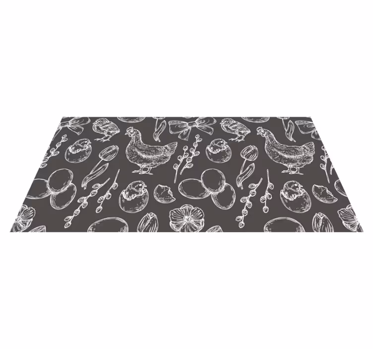 Alfombra vinílica cocina encantadores motivos de granja - TenVinilo