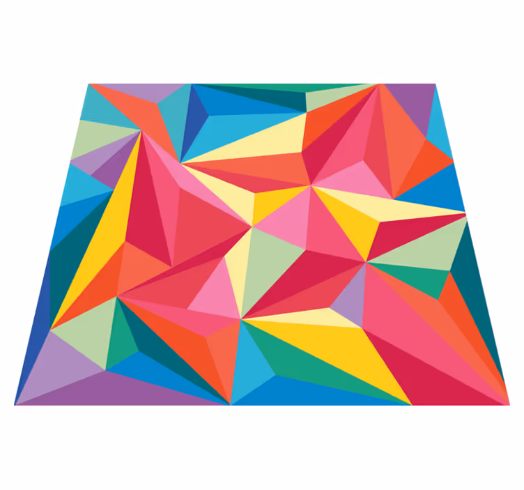 Alfombra vinílica geométrica elementos coloridos y vivos - TenVinilo