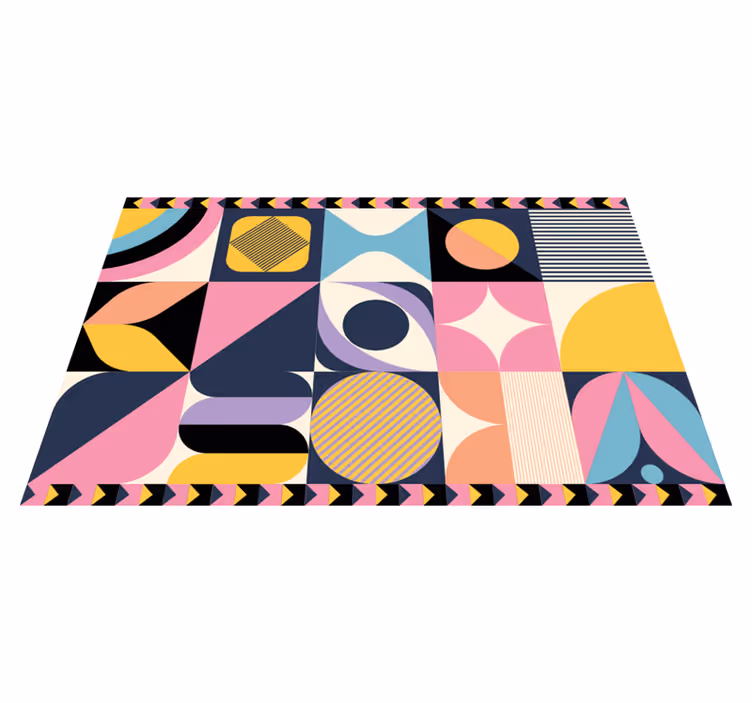 Alfombra vinílica geométrica segmentos de color - TenVinilo