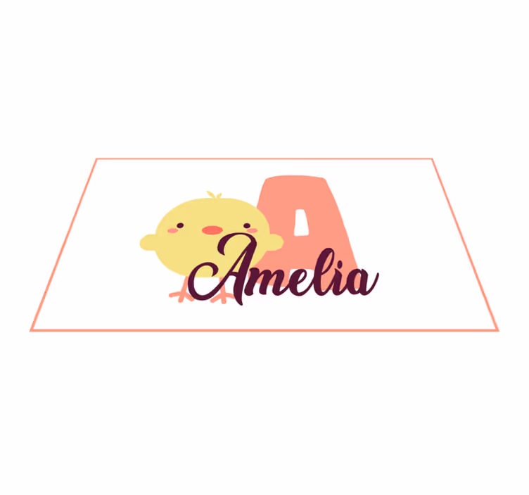 Aflombra vinílica animales Inicial y nombre con pollito niña - TenVinilo