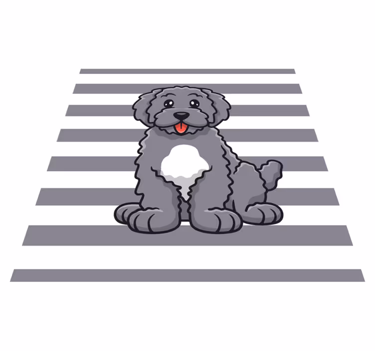Alfombra vinílica animales linda ilustración de perro - TenVinilo