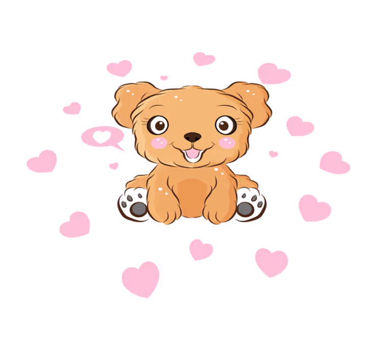 Aflombra vinílica animales Linda ilustración de perrito - TenVinilo