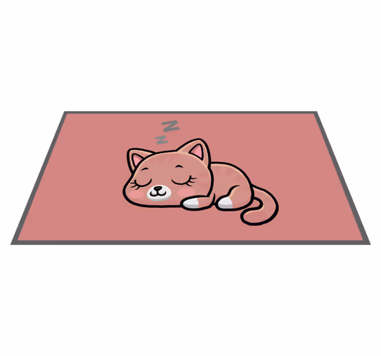 Aflombra vinílica animales Lindo gato durmiendo dibujos animados - TenVinilo