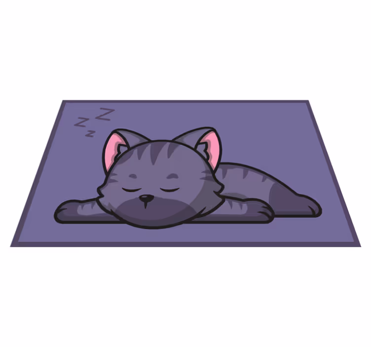 Aflombra vinílica animales Lindo gato durmiendo dibujos animados  - TenVinilo