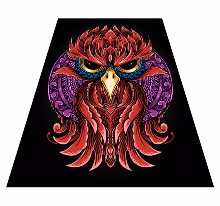 Alfombra vinílica animales elaborado emblema de búho - TenVinilo