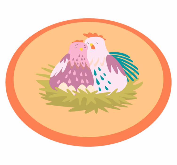 Aflombra vinílica animales Rosa pareja de pollito - TenVinilo