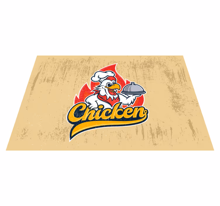 Aflombra vinílica animales Chef de pollo vintage - TenVinilo