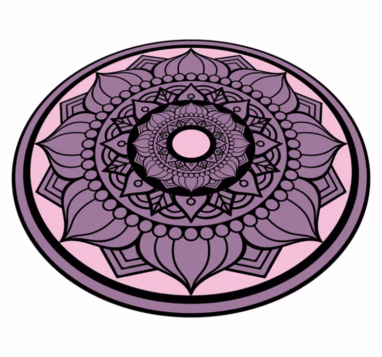 Alfombra vinílica mandala Forma de sol fondo rosa - TenVinilo