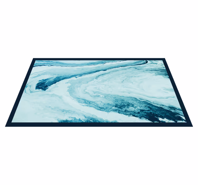 Alfombra vinílica salón patrón de aguamarina arremolinado - TenVinilo