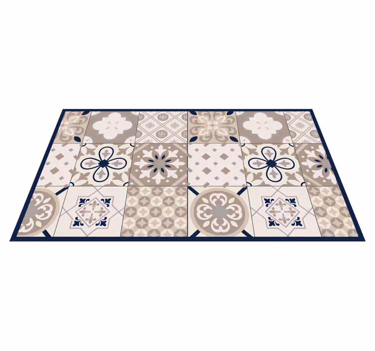 Alfombra vinílica hidráulica diseño elegante beige - TenVinilo