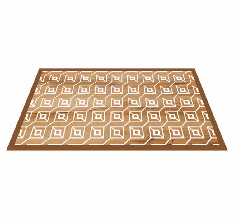 Alfombra vinílica hidráulica Patrón de cubos blancos con textura  - TenVinilo