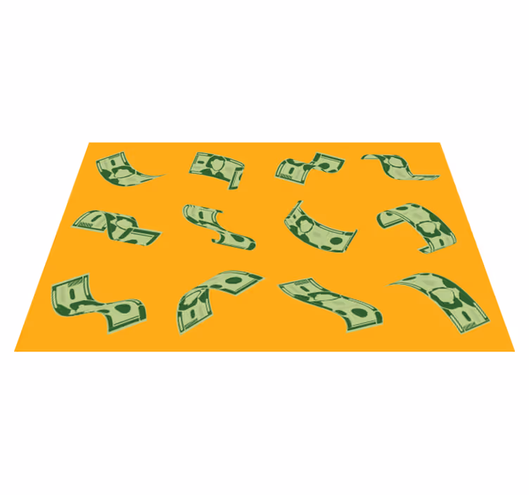 Alfombra vinílica despacho Billetes de un dólar voladores - TenVinilo