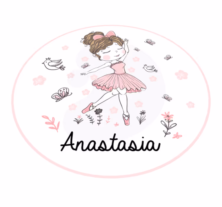 Alfombra vinílica personalizable Bailarina estilo nórdico con est - TenVinilo