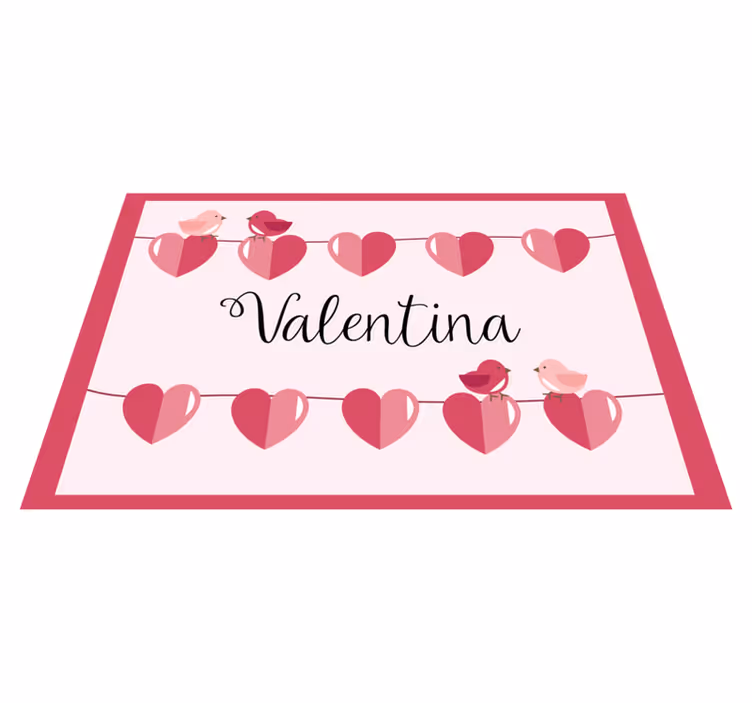 Alfombra vinílica personalizable diseño de corazón - TenVinilo