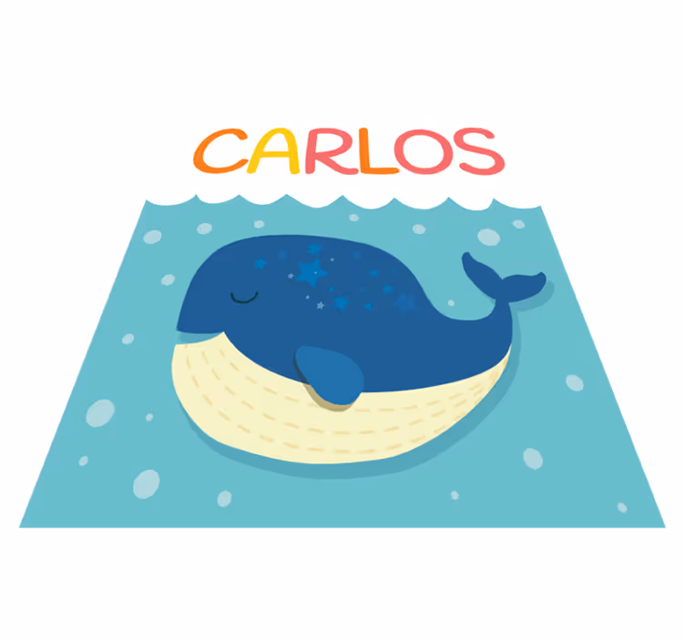 Alfombra vinílica personalizable Ballena de dibujos animados infa - TenVinilo