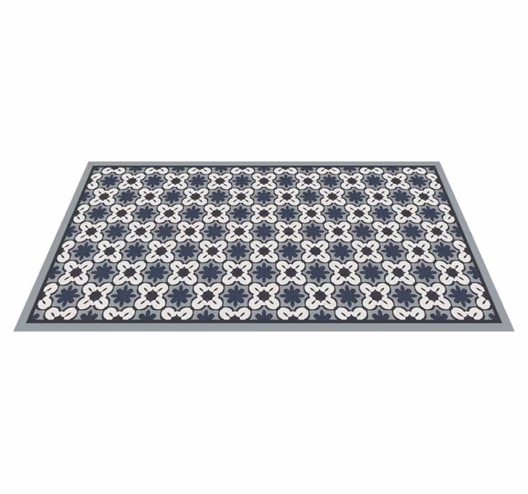 Alfombra vinílica mosaico arreglo clásico gris - TenVinilo