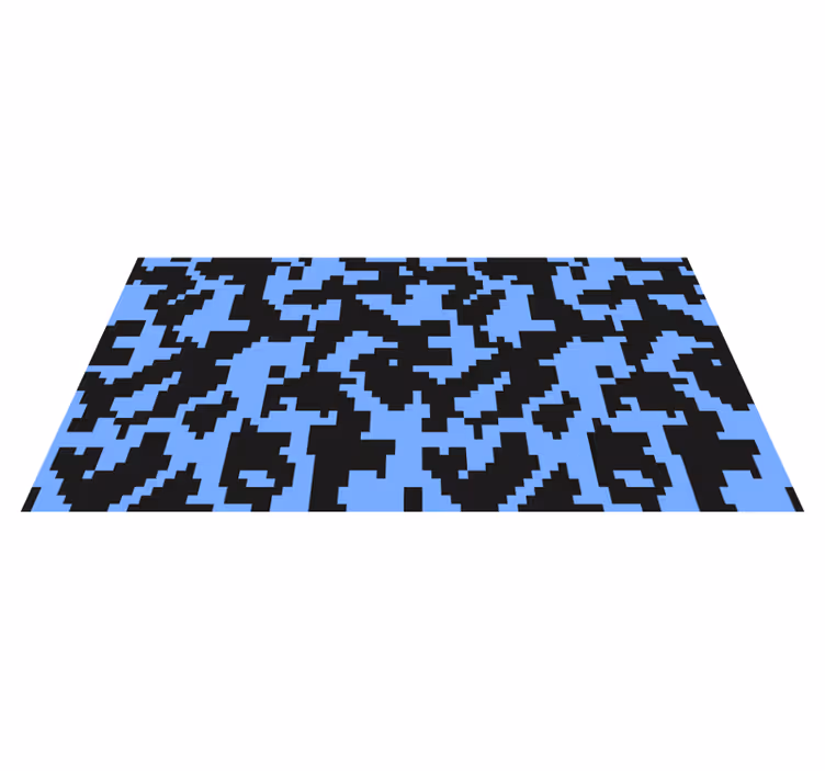 Alfombra vinílica textura Camuflaje azul y negro - TenVinilo