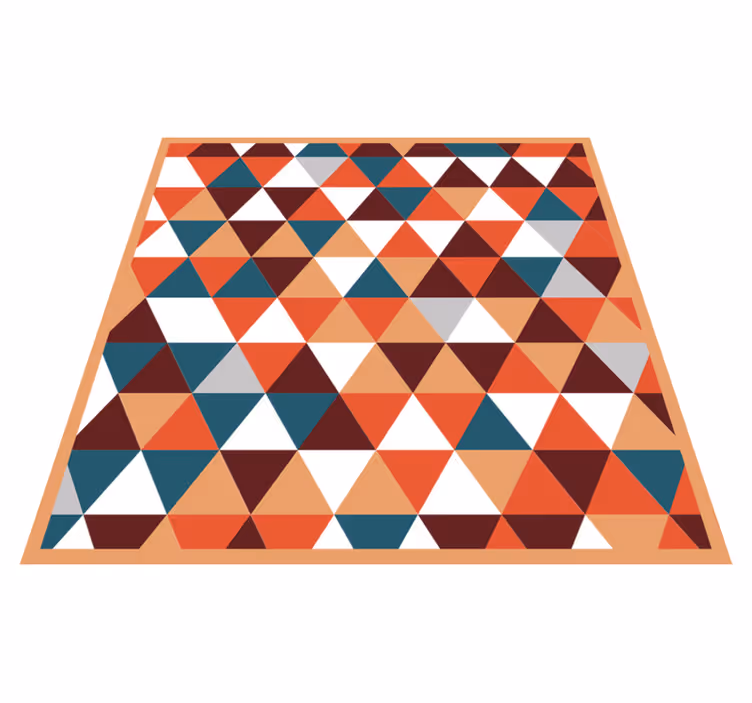 Alfombra vinílica geométrica patrón de mosaico triangular - TenVinilo