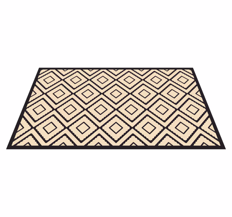 Alfombra de vinilo geométrica Patrón de rombos gris y beige - TenVinilo