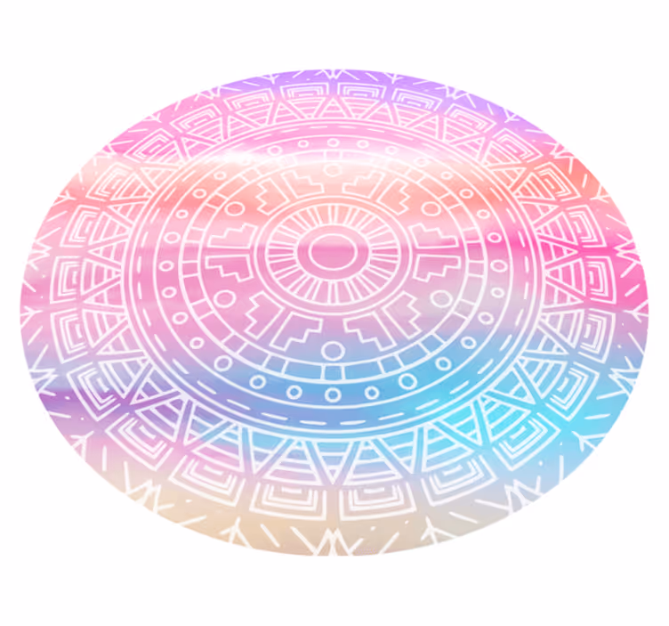 Alfombra vinílica mandala elemento geométrico animado - TenVinilo