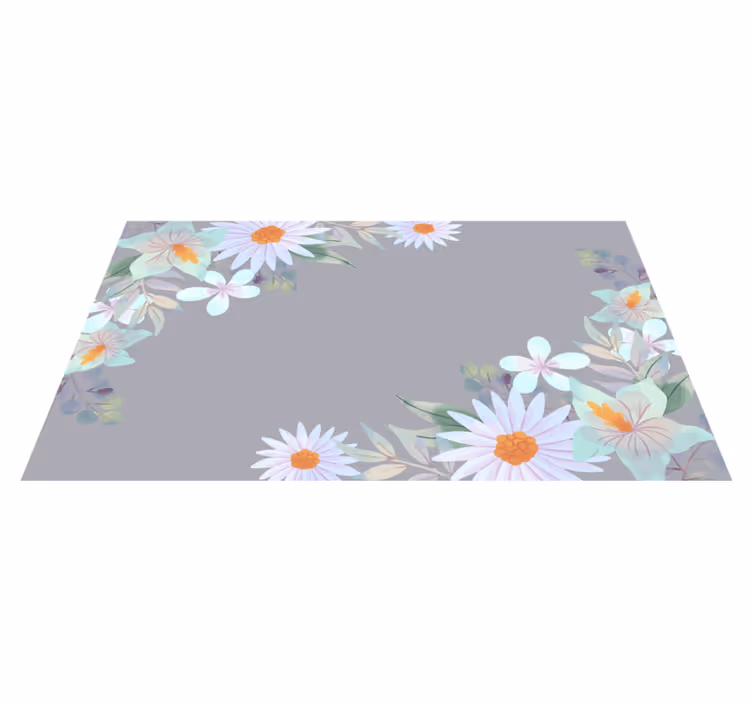 Alfombra vinílica flores diseño de borde natural - TenVinilo