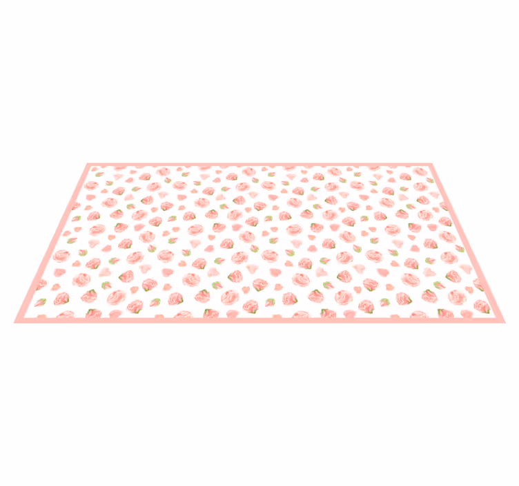 Alfombra vinílica flores Rosas de acuarela en rosa - TenVinilo