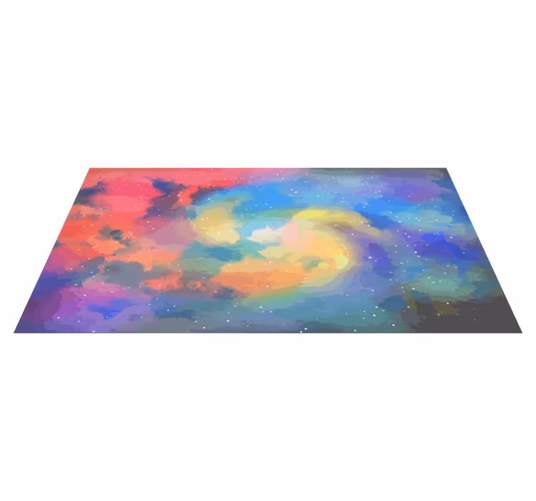 Alfombra vinílica textura Nebulosa de acuarela azul y roja - TenVinilo