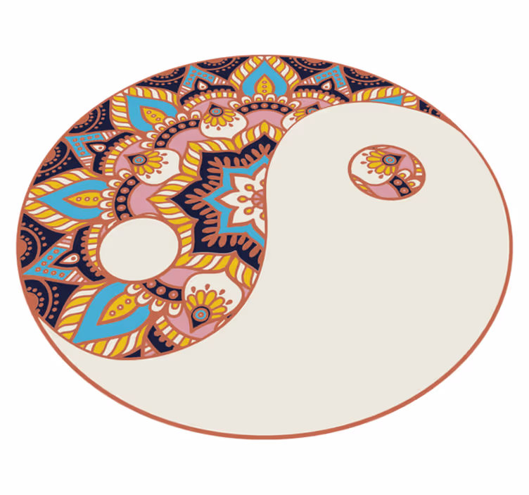 Alfombra vinílica mandala motivo yin yang - TenVinilo