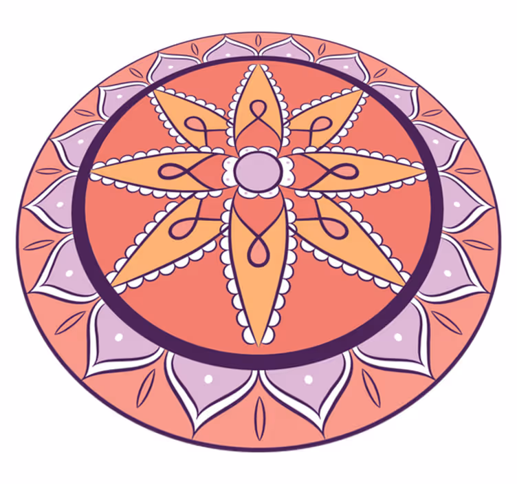 Alfombra vinílica mandala Pétalos de mandala de colores pastel - TenVinilo