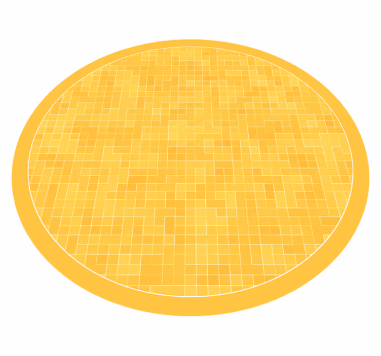 Alfombra vinílica geométrica patrón de mosaico amarillo - TenVinilo