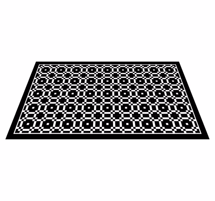 Alfombra vinílica geométrica patrón monocromático - TenVinilo