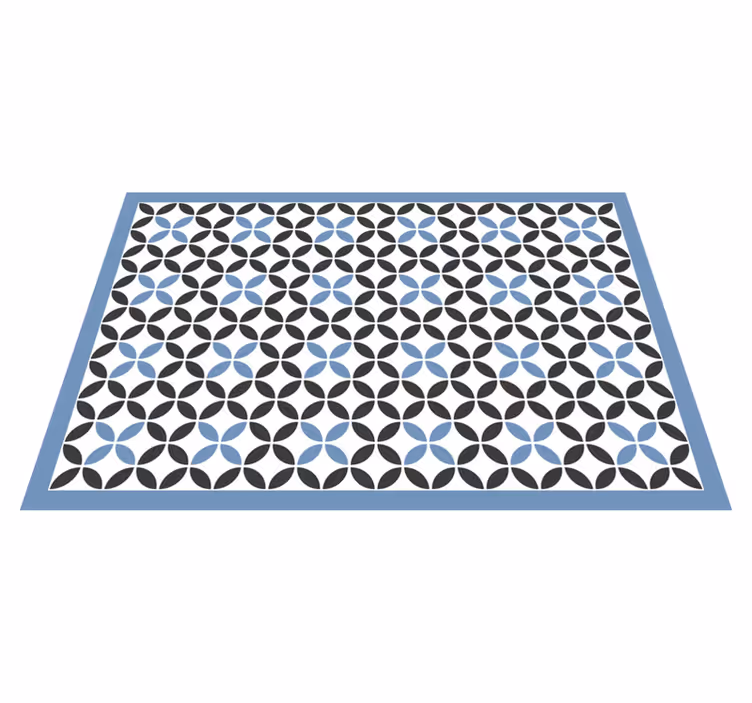Alfombra vinílica hidráulica Líneas diagonales blancas con formas - TenVinilo