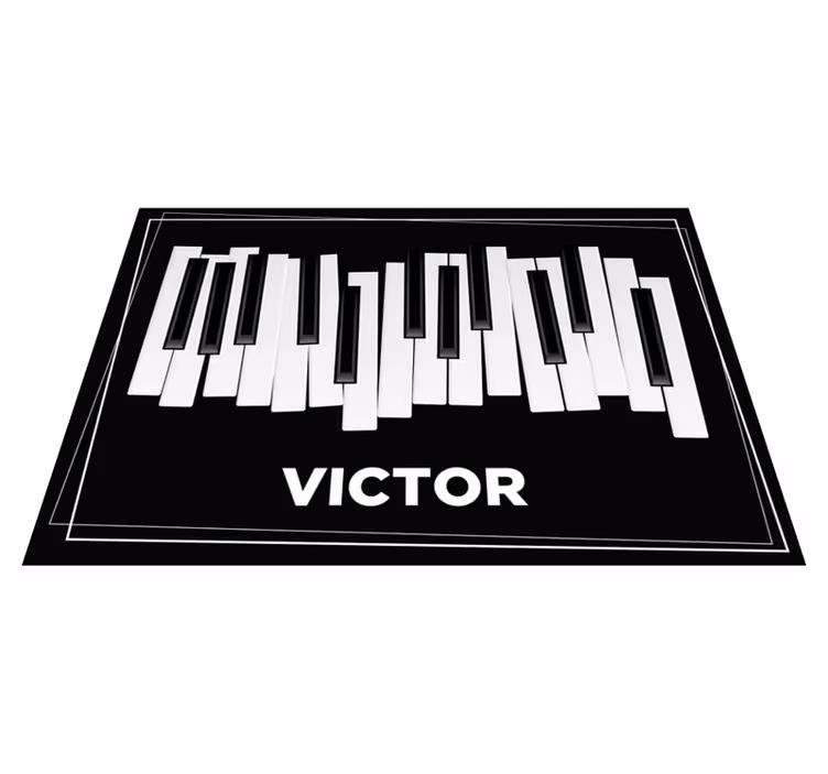 Alfombra vinílica personalizable piano teclado personalizado - TenVinilo