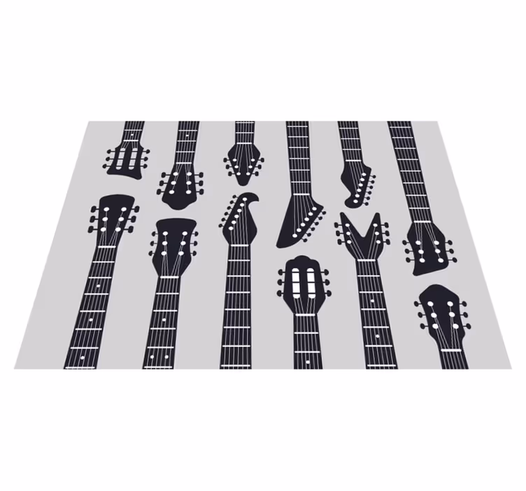 Alfombra vinílica salón siluetas de guitarra - TenVinilo