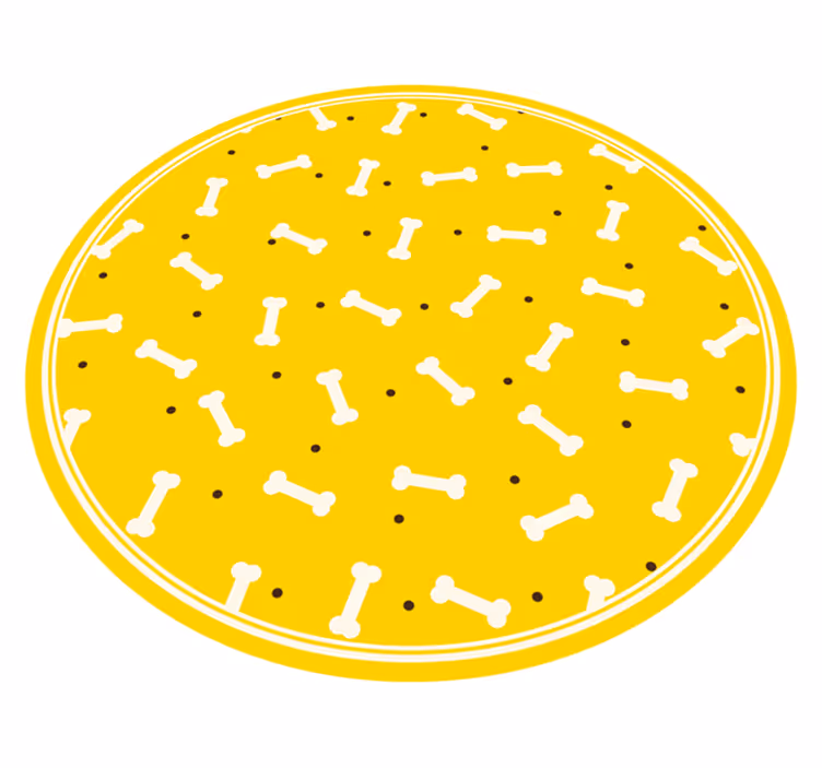 Alfombra vinílica animales patrón de hueso amarillo - TenVinilo