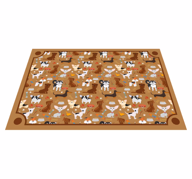 Alfombra vinílica animales lindos patrones de perros - TenVinilo