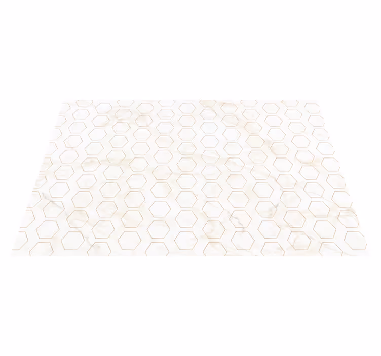 Alfombra vinílica imitación mármol patrón hexagonal - TenVinilo