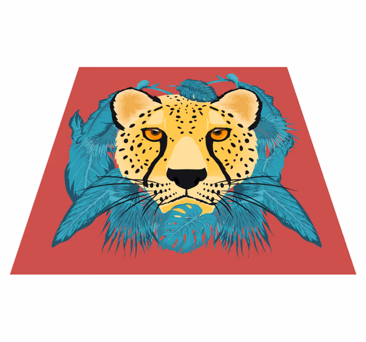 Aflombra vinílica animales Gráfico de leopardo de estilo oriental - TenVinilo