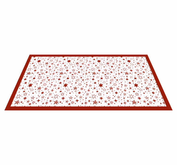 Alfombra vinilo rectangular Estrella roja acuarela - TenVinilo