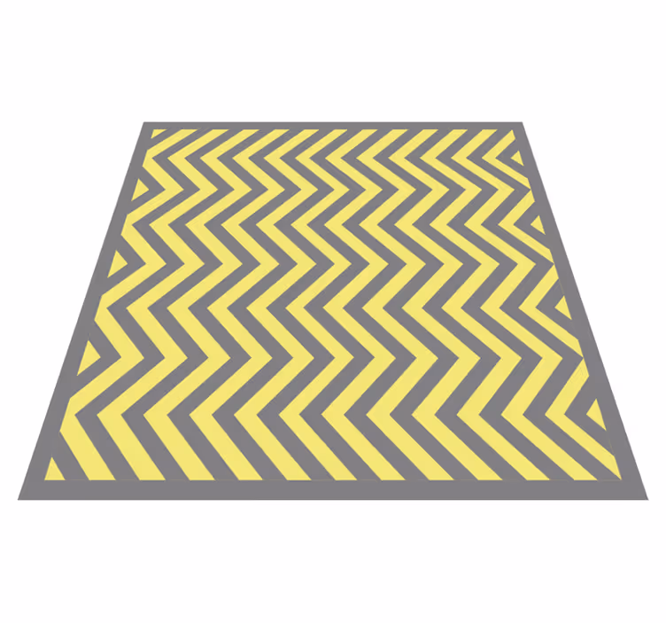 Alfombra vinílica rayas chevron amarillo y gris - TenVinilo