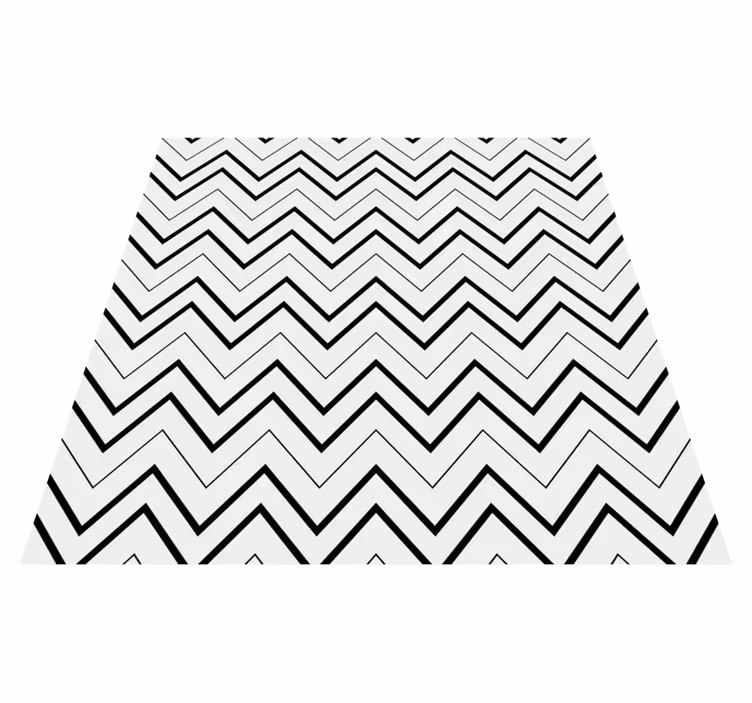 Alfombra vinilo cuadrada Patrón minimalista en zig zag en blanco  - TenVinilo