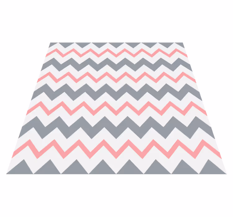 Alfombra vinilo cuadrada Patrón de líneas en zig zag rosa y gris - TenVinilo