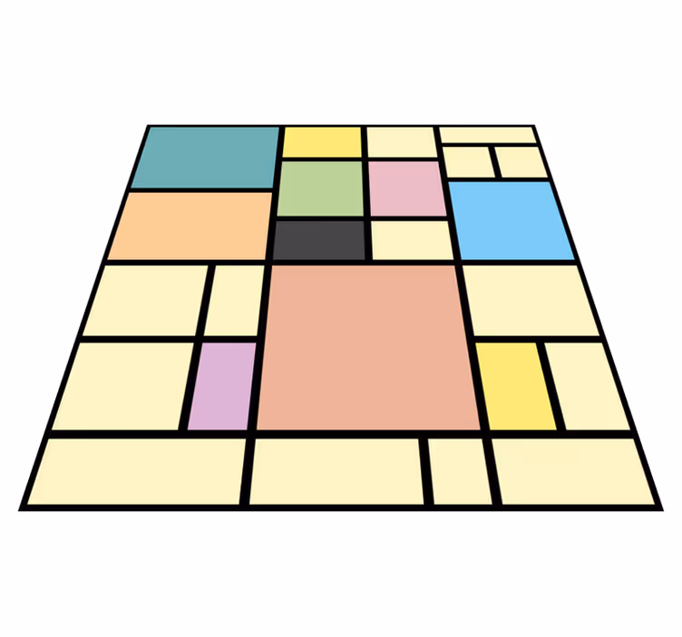 Alfombra vinilo cuadrada Bloques de color pastel patchwork - TenVinilo