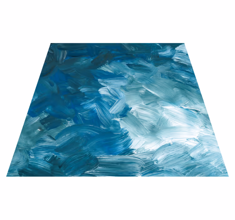 Alfombra vinílica imitación pinceladas oceánicas - TenVinilo