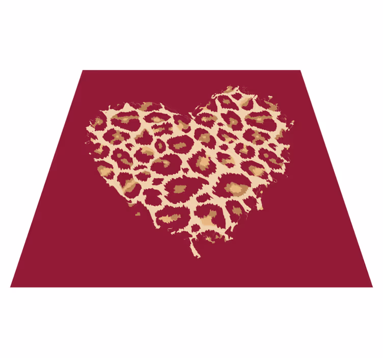 Alfombra vinilo cuadrada Corazón de textura de estampado de leopa - TenVinilo